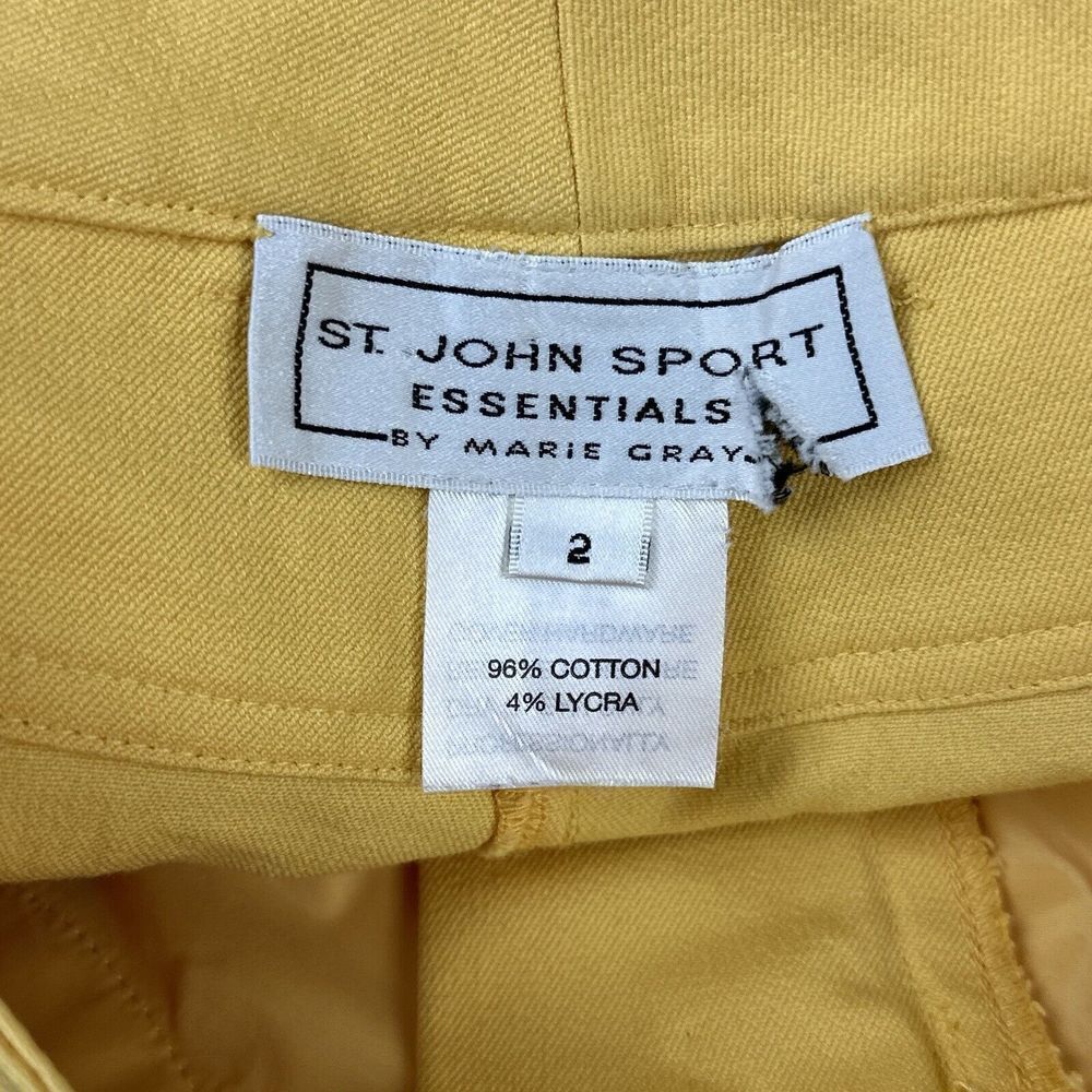 St John Sport Jeans Pants Womens 2 Yellow High Rise Flared Leg Stretch Boho* - Picture 14 of 16